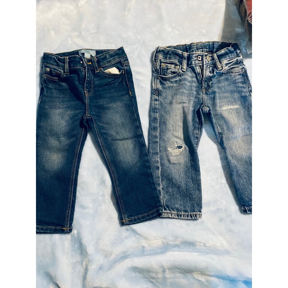 Baby Gap Toddler Jeans Lot 2T 18-24M Skinny Straight Blue Denim Distressed Kids